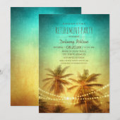 Tropisches Palme-Strand CorporateRetirement Party Einladung (Vorne/Hinten)