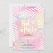 Tropisches Palmen Regenbogenbecken Party Sweet 16 Einladung (Vorderseite)