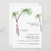 Tropisches Palmenbaum-Brautparty Einladung (Vorne/Hinten)