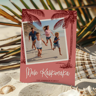Tropisches Palmenbaum-Mele-Kalikimaka-Foto Feiertagskarte