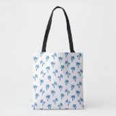 Tropisches Palmenbaum-Muster blau Tasche (Vorderseite)
