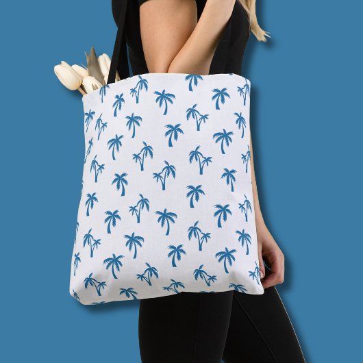 Tropisches Palmenbaum-Muster blau Tasche