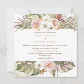 Tropisches Palmenblatt, Grüner Platz, Hochzeit in Einladung (Vorderseite)