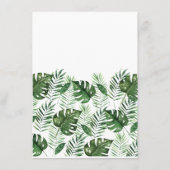 Tropisches Palmenblatt Menükarte (Rückseite)