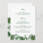 Tropisches Palmenblatt Menükarte (Vorne/Hinten)