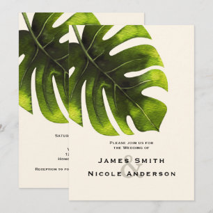 Tropisches Palmenblatt Sommer Elegante Moderne Hoc Einladung