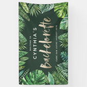 Tropisches Palmenblatt und Goldbarren Banner (Vertikal)