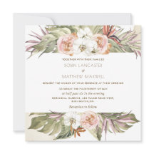 Tropisches Palmenblätterblatt, Hochzeit auf dem Cr