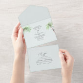 Tropisches Palmenblätterdach - alles in einer Einl All In One Einladung (Abreißtisch)