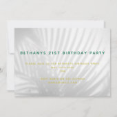 Tropisches Palmengrün Neonskript zum 21. Geburtsta Save The Date (Rückseite)