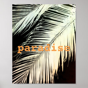 Tropisches Palmenposter mit Text Foto Art sepio Poster
