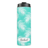 Tropisches Palmmuster mit benutzerdefiniertem Mono Thermosbecher (Vorderseite)