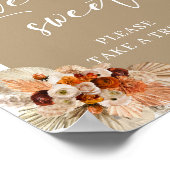 Tropisches Pampasgras-Brennoe-Bortenburgund-Zeiche Poster (Ecke)