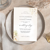 Tropisches Pampasgras, weiß orchid, elegante Hochz Einladung