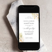 Tropisches Pampasgras, weiß orchid, elegante Hochz Einladung