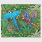 Tropisches Papageien-Dschungel-Packpapier Geschenkpapier (Flach)