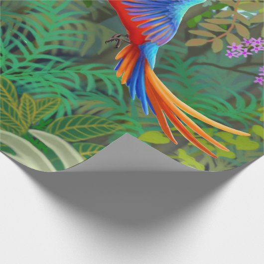 Tropisches Papageien-Dschungel-Packpapier Geschenkpapier (Ecke)