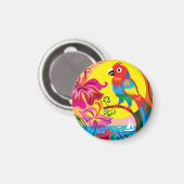 Tropisches Papageienparadies Magnet (Vorderseite/Rückseite)
