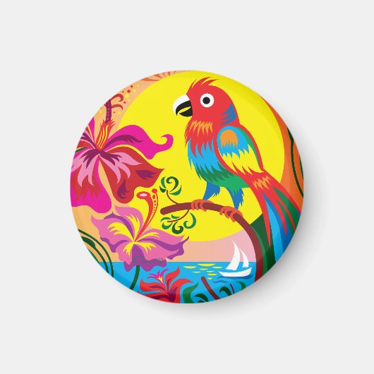 Tropisches Papageienparadies Magnet (Vorne)