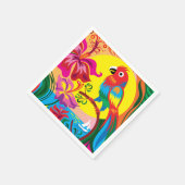 Tropisches Papageienparadies Serviette (Ecke)