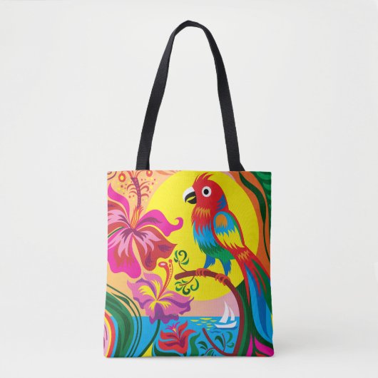 Tropisches Papageienparadies Tasche (Vorderseite)