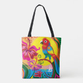 Tropisches Papageienparadies Tasche (Rückseite)