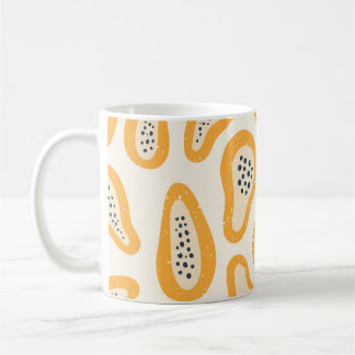 Tropisches Papaya: Grunge, handgezeichnet. Kaffeetasse
