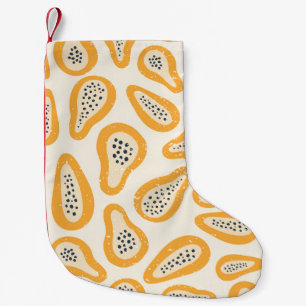 Tropisches Papaya: Grunge, handgezeichnet. Kleiner Weihnachtsstrumpf