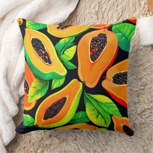 Tropisches Papaya-Paradies Kissen