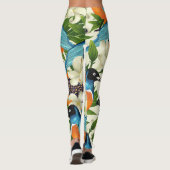 Tropisches Papaya- und Vogelmuster. Leggings (Rückseite)