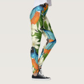 Tropisches Papaya- und Vogelmuster. Leggings (Rechts)