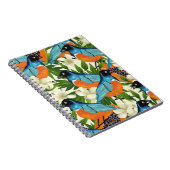 Tropisches Papaya- und Vogelmuster. Notizblock (Rechte Seite)