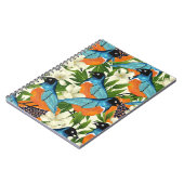 Tropisches Papaya- und Vogelmuster. Notizblock (Linke Seite)