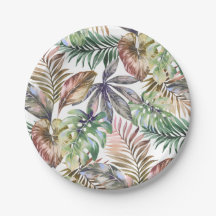 Tropisches Papier Teller Tropical Monstera Leaf De