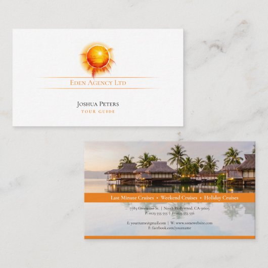 Tropisches Paradies | Agent für Fremdenverkehr Visitenkarte (Vorne/Hinten)