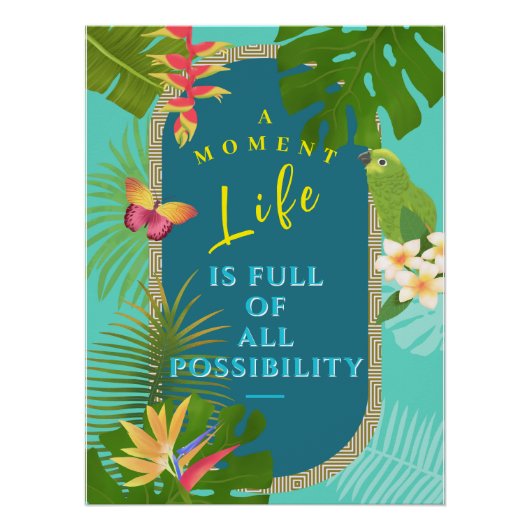 Tropisches Paradies Aquamarin Poster (Vorderseite)