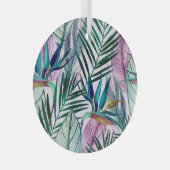 Tropisches Paradies, Aquarellmuster Ornament Aus Glas (Vorderseite Rechts)