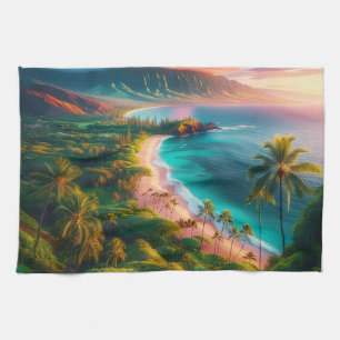 Tropisches Paradies auf der Insel Maui Geschirrtuch