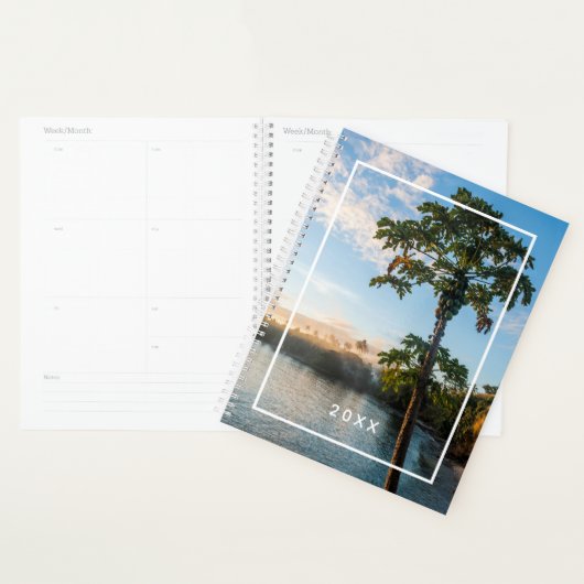 Tropisches Paradies bei Sonnenuntergang, Fidschi Planer (Anzeige)