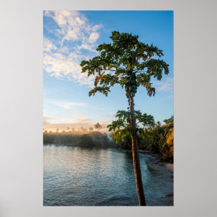 Tropisches Paradies bei Sonnenuntergang, Fidschi Poster