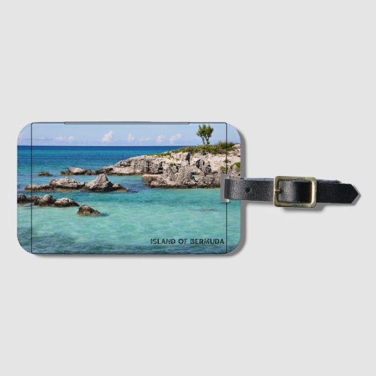 Tropisches Paradies Bermuda Gepäckanhänger (Vorderseite (Horizontal))