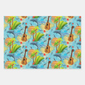 Tropisches Paradies blau grün Geschenkpapier Set (Vorderseite 3)