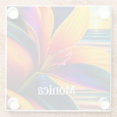 Tropisches Paradies Blume Personalisiert Glasuntersetzer (Rückseite)