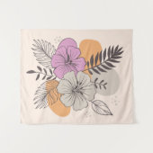 Tropisches Paradies Botanische Kunst, Boho Wandteppich (Vorderseite (Horizontal))