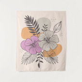 Tropisches Paradies Botanische Kunst, Boho Wandteppich (Vorderseite)