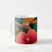 Tropisches Paradies Botanischer Kaffeebecher Kaffeetasse (Vorderseite Links)