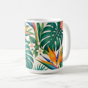 Tropisches Paradies Botanisches Blumendesign Kaffeetasse