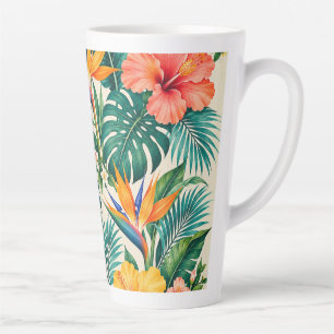 Tropisches Paradies Botanisches Blumendesign Milchtasse