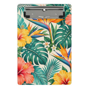 Tropisches Paradies Botanisches Blumendesign Mini Klemmbrett