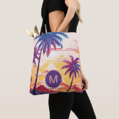 Tropisches Paradies Coole digitale Kunst Monogramm Tasche (Von Nahem)
